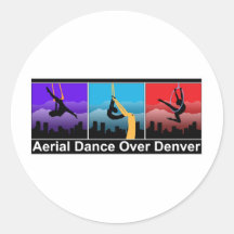 Danse aérienne au-dessus de Denver Autocollants Ronds