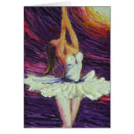 Danse de ballerine dans le carte de remerciements 