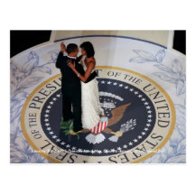 Danse de Barack et de Michelle Obama à la boule in Carte Postale