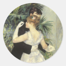 Danse de ville par Renoir, art vintage d'impressio Adhésifs