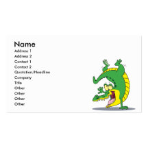 danse heureuse de bande dessinée de crocodile d'al cartes de visite personnelles