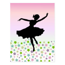 Danse parmi les étoiles - coucher du soleil rose cartes postales