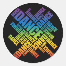 Danse typographique (spectre) autocollants ronds