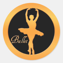 Danseur classique autocollant rond