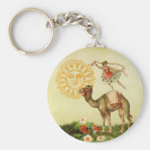 Danseur vintage sur un chameau porte-clefs