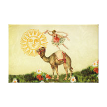 Danseur vintage sur un chameau impressions sur toile