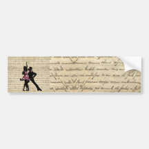 Danseurs de salle de bal sur le papier vintage adhésifs pour voiture