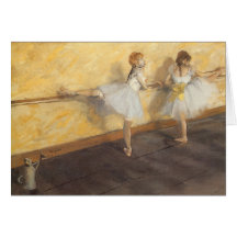 Danseurs pratiquant au barre par Edgar Degas Carte