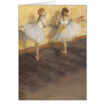 Danseurs pratiquant au barre par Edgar Degas Carte De Vœux