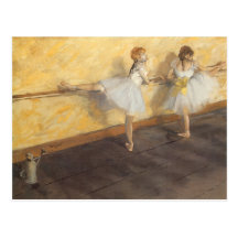 Danseurs pratiquant au barre par Edgar Degas Carte Postale