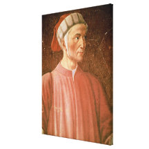 Dante Alighieri (1265-1321) detail of his bust, fr Canvas Print