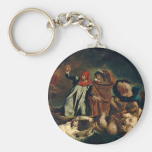 Dante et Virgil dans l'enfer (la barque de Dante) Porte-clé