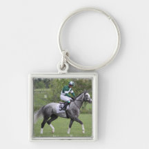Dappled Grey Race Horse Keychain