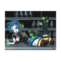 "Darby" Gothic Roller Derby Skate Girl Postcard