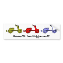 Dare To Be Different Scooter Bumper Sticker