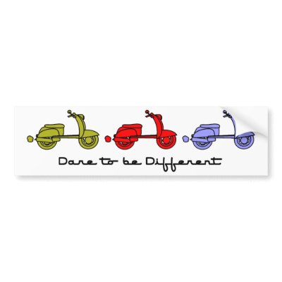 Dare To Be Different Scooter Bumper Sticker by ScottInk
