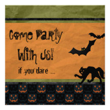 Dare Ya - Batty Halloween Party Personalized Invite