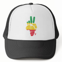 darfur africa peace hand trucker hat