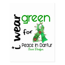 Darfur I WEAR GREEN FOR PEACE 43 Postcard