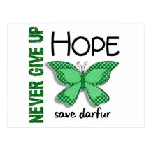 Darfur Never Give Up Hope Butterfly 4.1 Post Card