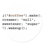 Dark and Sweet Javascript Round Sticker