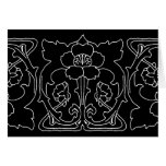 Dark Art Nouveau Flower Motif Card