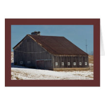 Dark Barn w White Windows on the "National Pike" Card