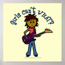 Dark Bass Guitar Girl Posters