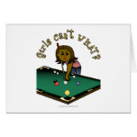 Dark Billiards Girl Greeting Card
