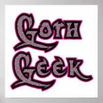 Dark Black/Pink Goth Geek Poster