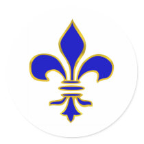 Dark blue  and Gold Fleur de lis Sticker