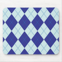 Dark Blue and Light Blue Argyle Pattern Mouse Pads