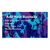 Dark Blue and Purple Camouflage Business Card