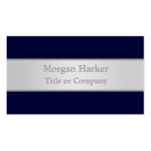 Dark Blue and Silver Business Card