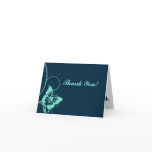 Dark Blue and Teal Butterfly Thank You Cards