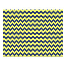 Dark Blue and Yellow Chevron Zig Zag Pattern Photo Art