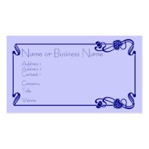 Dark Blue Art Deco Border Business Card