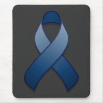 Dark Blue Awareness Ribbon Mousepad