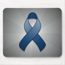 Dark Blue Awareness Ribbon Mousepad