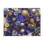 Dark Blue Button Collage Post Card