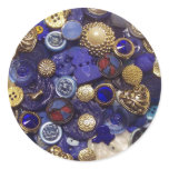 Dark Blue Button Collage Sticker