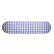 Dark blue gingham pattern skateboards