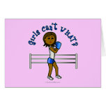 Dark Blue Girls Boxing Greeting Card