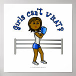 Dark Blue Girls Boxing Poster