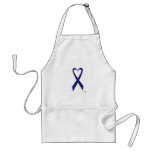 Dark Blue Heart Shaped Awareness Ribbon Aprons
