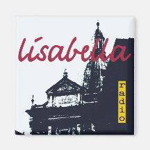 dark blue Italian city silhouette Refrigerator Magnet