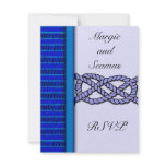 Dark Blue Knotted Nautical Wedding RSVP invitations