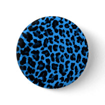 Dark Blue Leopard Print Pinback Button