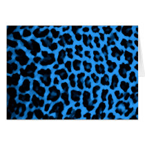 Dark Blue Leopard Print Greeting Card