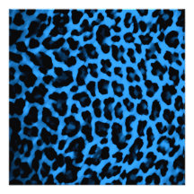 Dark Blue Leopard Print Invite